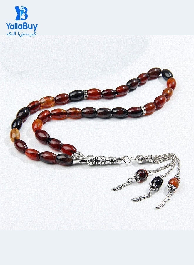 YallaBuy Original Design/ 100% Natural Agate Prayer Beadsl/Handmade Prayer Beads /Tasbih/8mm - Image 5